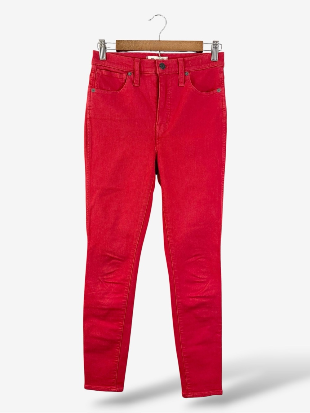 Madewell 10” High Rise Skinny Jeans Size 27 Red L8933 Stretch Denim Casual